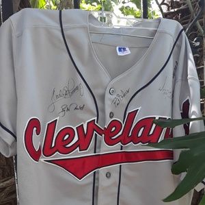 Rare Cleveland Indians vintage Jersey 7 signatures